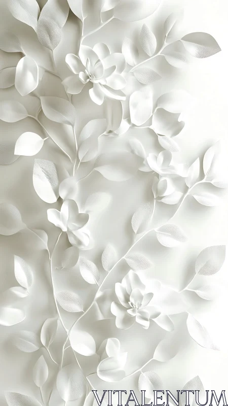 White Floral Relief: Layered Petal Architecture in Monochromatic Relief