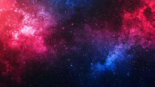 Nebula clouds glow over dense starfield in deep space