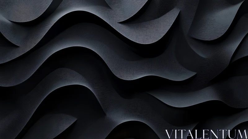 Layered dark waves carve a flowing abstract surface.