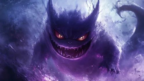 Spectral vortex entity with luminous eyes and nebular claws.