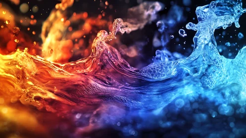 Fiery and cool waves meet in a vivid splash of living color