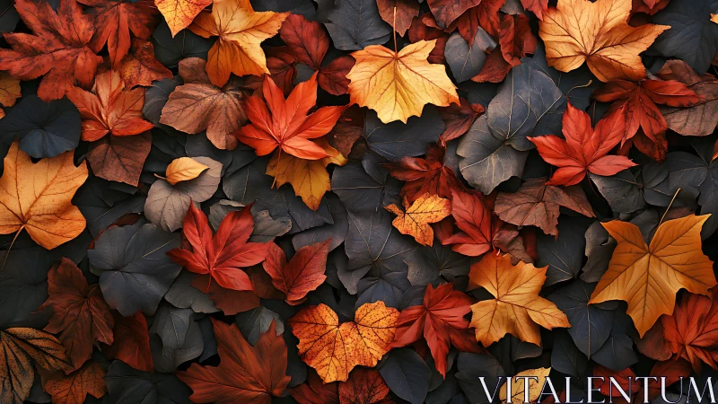 Crimson and umber leaves quietly rehearse their twilight waltz