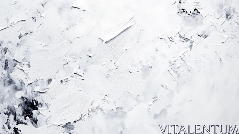Snowdrift brushstrokes carve a monochrome abstract wilderness.