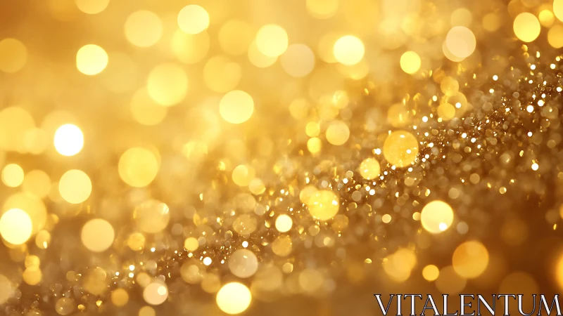 Golden bokeh abstract background with sparkling light effect.