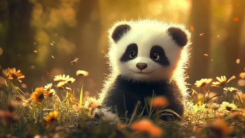 Sunlit forest turns into a tiny panda&rsquo;s glowing wonderland
