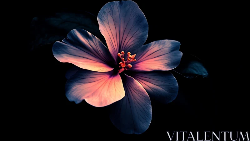 Luminescent Bloom: Five Petals Against Void.