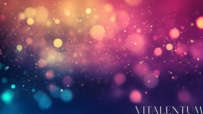 Colorful abstract bokeh lights on gradient background, digital art.