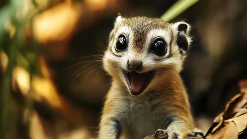 High-resolution close-up of small mammal with excited expression.