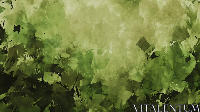 Textured green abstract field suggests layered forest depth