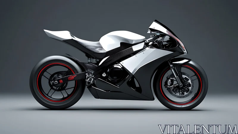Carbon fiber superbike side profile with aerodynamic race fairing