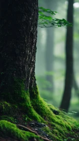 Moss-Draped Forest Giant Whispers Secrets to the Emerald Undergrowth