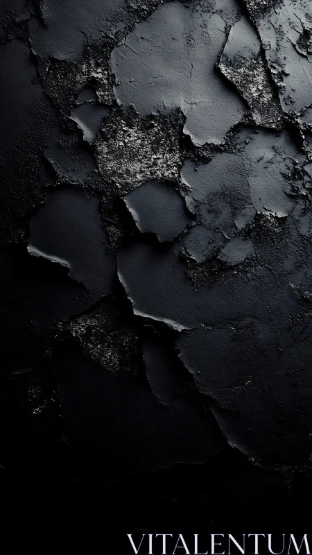 Shattered midnight lacquer crumbles into quiet lunar shards