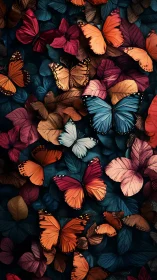 Butterflies rest over dense layered leaves in rich contrast