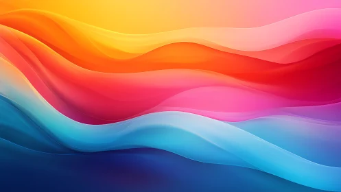 Layered multicolor gradient waves form a horizontal abstraction
