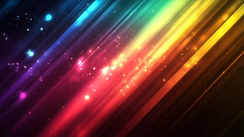 Prismatic light streaks racing through a neon cosmic tunnel.