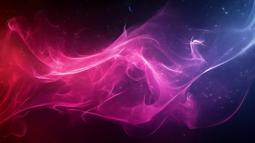 Abstract nebula-like light trails cross a starry gradient