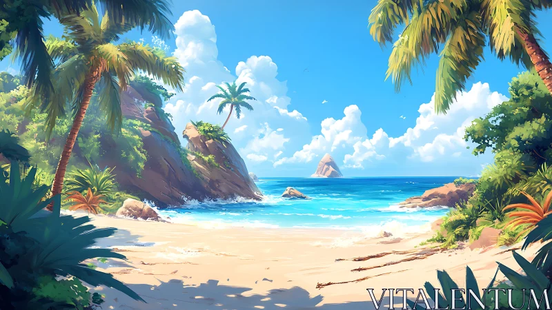 Tropical Island Paradise Beach Cove.