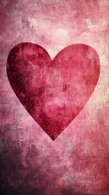 A Bold Red Heart Glows With Textured Vintage Warmth