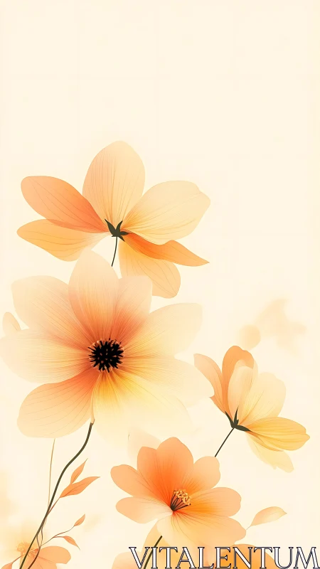 Sunrise Blooms: Gentle Flowers in Warm Light.