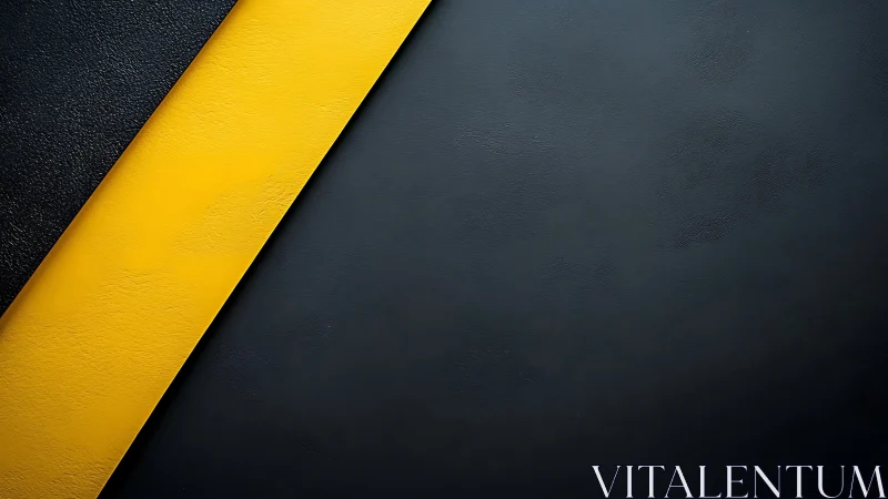 Diagonal yellow band on textured dual-tone black field.