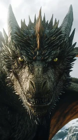 Golden-eyed mountain dragon greeting the curious viewer.