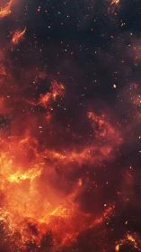 Blazing Inferno: Dramatic Fire and Embers in Motion