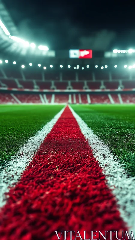 Red central field line drives deep-perspective stadium view