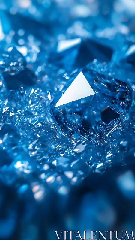 Glimmering blue crystal close‑up in a sea of cool sparkle.