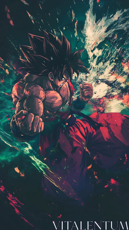 Saiyan warrior erupts with cosmic power and fierce resolve.