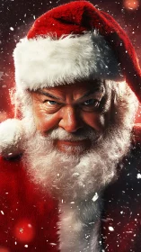 Mischief in the Mistletoe Glow: A Rogue Santa Portrait.