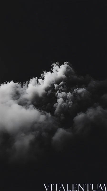 Monochrome cumuliform cloud mass in high-contrast chiaroscuro study.