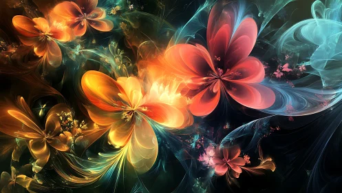 Luminous Dream Petals Unfurling In A Swirl Of Color.