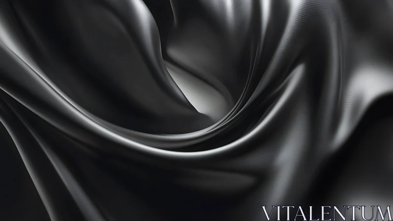 Silken black folds swirl around a luminous central void.