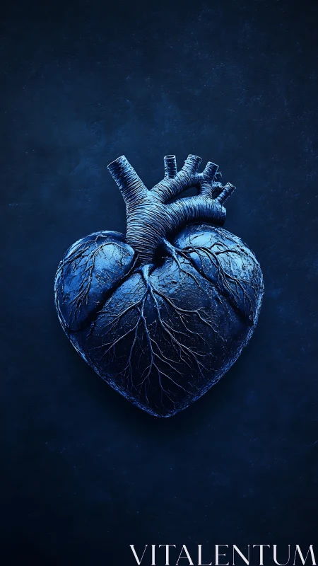 Anatomical Heart Illustration with Vascular Detail