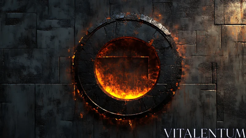 Burning Orb Portal: Molten Energy Erupts Through Dark Stone