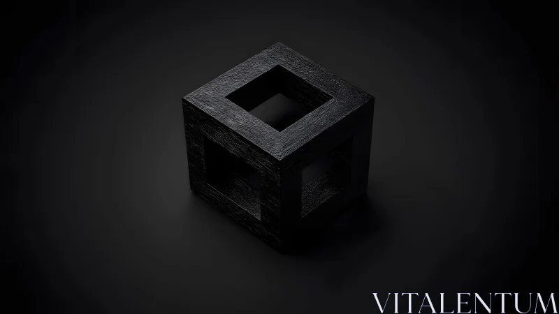 Monochrome cubic frame renders as textured geometric object