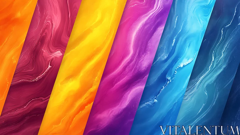 Diagonal spectrum panels swirl with luminous flowing color.