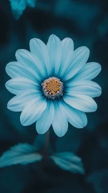 Serene Blue Daisy with Golden Heart.