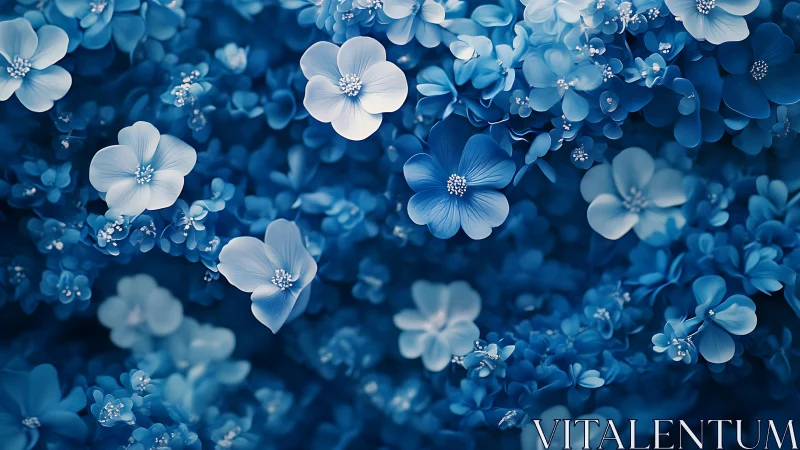 Delicate Blue Floral Composition in Soft Focus.