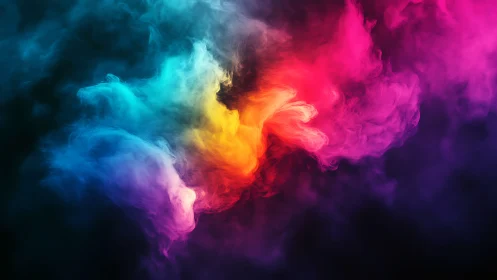 Chromatic vapor plumes converge in a high-contrast digital field