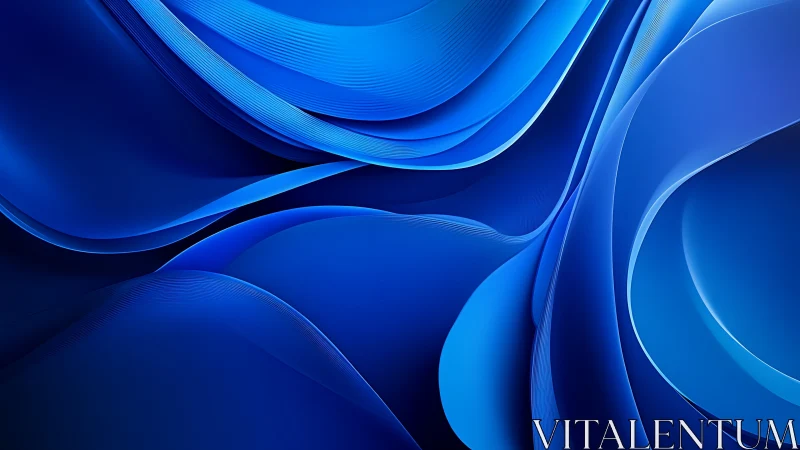 Layered cobalt waveforms in fluid abstract digital composition.