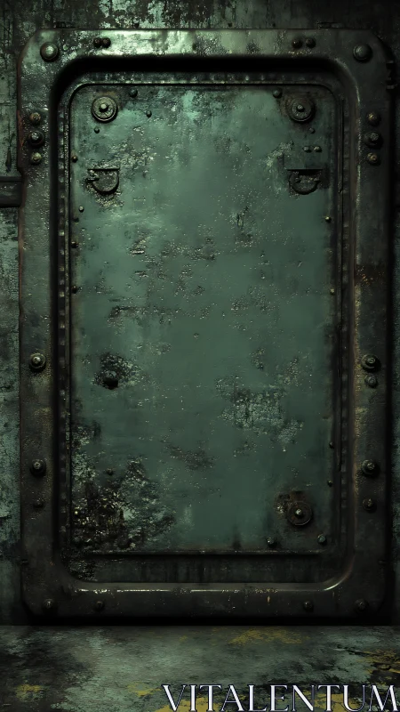 Rust-scarred vault door whispering of forgotten machinery.