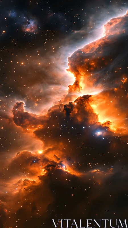 Stellar nebula cloud with dense glowing gas formations.