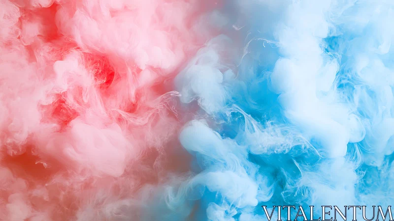 Cotton candy cloud duel in swirling pink and blue mist.