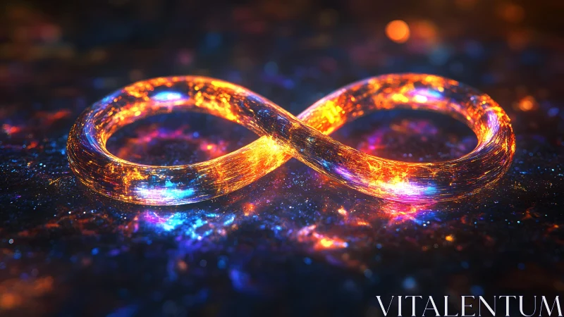 Glowing Infinity Symbol in Vibrant Abstract Cosmic Style.