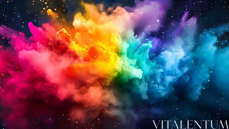 Vibrant nebula cloud bursts across deep cosmic background