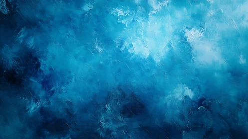 Textured cobalt and cyan abstract oil surface with light gradients