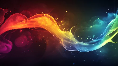 Colorful ribbons of light dance gently across a dark sky