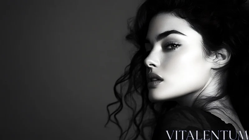 Sideward moonlit gaze carves a portrait of quiet defiance