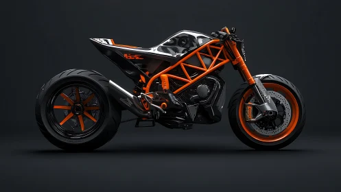 Bold orange custom motorcycle stands ready for urban adventures